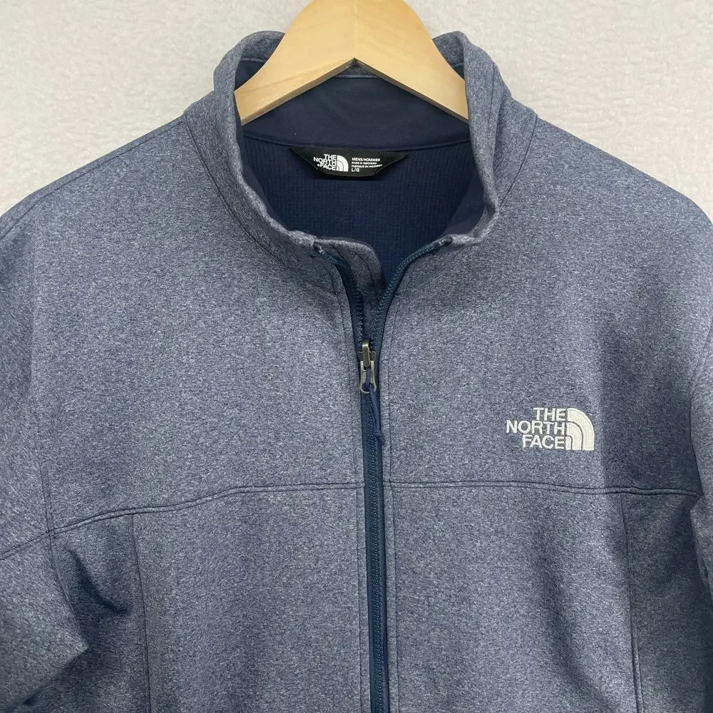 THE NORTH FACE Jacket Men L Canyonwall Windwall Softshell Fleece Grid Lined Blue